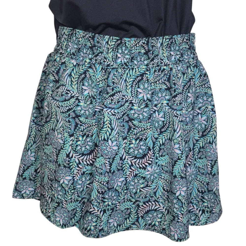 Tommy Bahama Skort Set Sleeveless Navy Top Blue Floral Print Skort Women’s XS